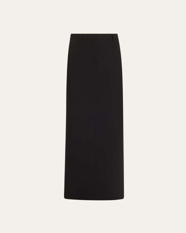 Tailored Wool Maxi Skirt